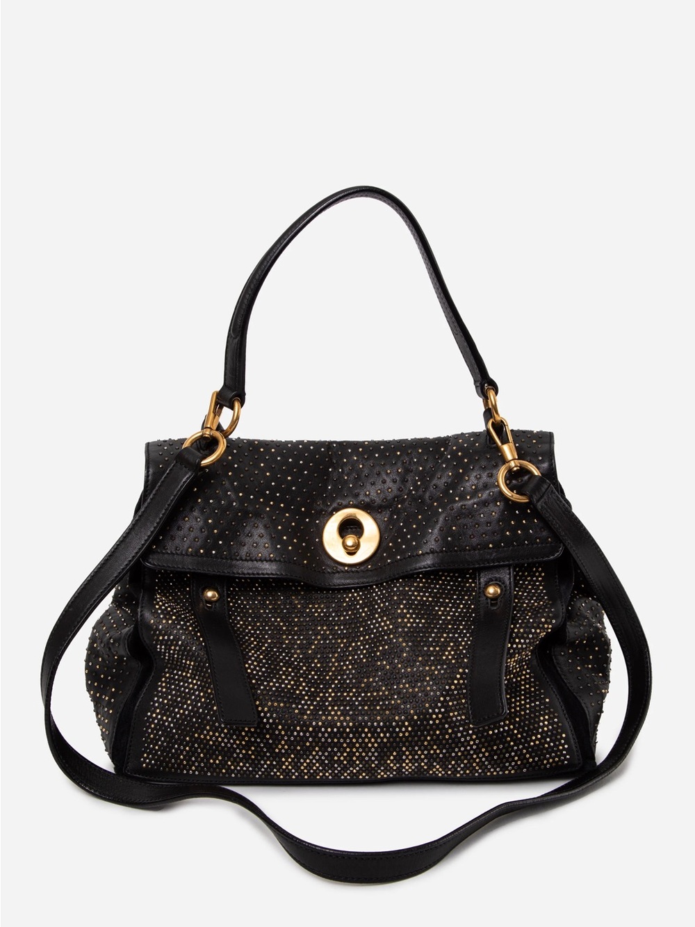 Yves Saint Laurent Black Studded Muse Two Tote bag With Strap